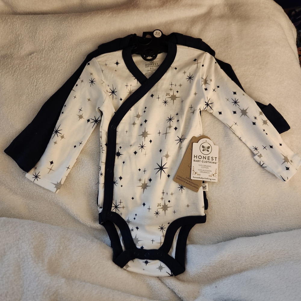 Honest Baby Clothing Baby Cotton Starry Bodysuit 0-3 Months